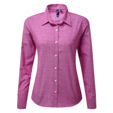 Premier Női blúz Premier PR345 Women'S Cotton Slub Chambray Long Sleeve Shirt -S, Red