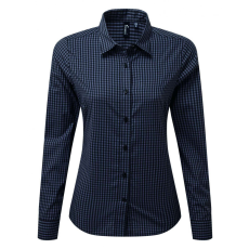 Premier Női blúz Premier PR352 Maxton' Check Women'S Long Sleeve Shirt -M, Steel/Black