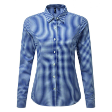 Premier Női blúz Premier PR352 Maxton&#039; Check Women&#039;S Long Sleeve Shirt -S, Navy/White blúz