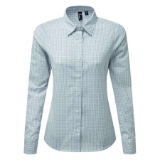 Premier Női blúz Premier PR352 Maxton&#039; Check Women&#039;S Long Sleeve Shirt -S, Silver/White blúz