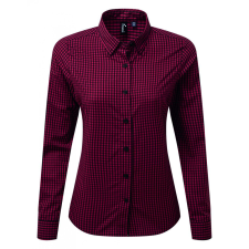 Premier Női blúz Premier PR352 Maxton&#039; Check Women&#039;S Long Sleeve Shirt -XL, Black/Red blúz