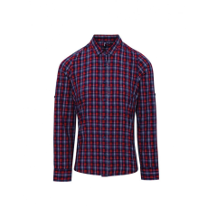 Premier Női blúz Premier PR356 Sidehill' Check - Women'S Long Sleeve Cotton Shirt -M, Navy/Red