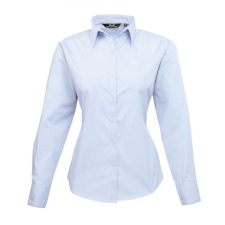 Premier Női Premier PR300 Women&#039;S Long Sleeve poplin Blouse -4XL, Light Blue blúz