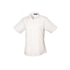 Premier Női Premier PR302 Women&#039;S Short Sleeve poplin Blouse -4XL, White blúz