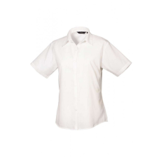 Premier Női Premier PR302 Women'S Short Sleeve poplin Blouse -L, White