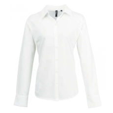 Premier Női Premier PR334 Women'S Long Sleeve Signature Oxford Blouse -6XL, White
