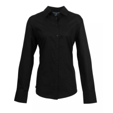 Premier Női Premier PR334 Women&#039;S Long Sleeve Signature Oxford Blouse -XL, Black blúz