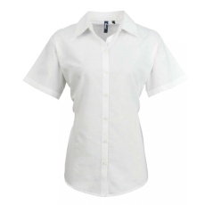 Premier Női Premier PR336 Women'S Short Sleeve Signature Oxford Blouse -L, White