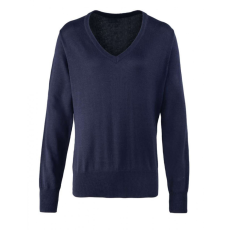Premier Női Premier PR696 Women'S Knitted v-neck Sweater -2XL, Navy