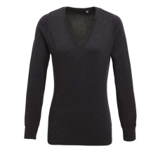 Premier Női Premier PR696 Women&#039;S Knitted v-neck Sweater -M, Charcoal női pulóver, kardigán