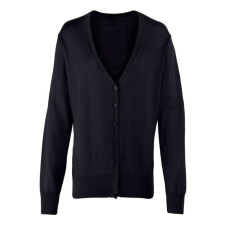 Premier Női Premier PR697 Women'S Button-Through Knitted Cardigan -L, Black