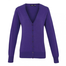 Premier Női Premier PR697 Women'S Button-Through Knitted Cardigan -L, Purple