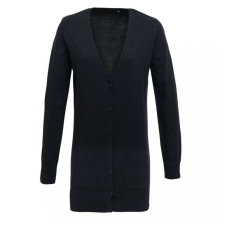 Premier Női Premier PR698 Women&#039;S Long Length Knitted Cardigan -3XL, Charcoal női pulóver, kardigán