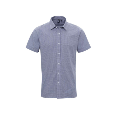 Premier PR221 MEN'S SHORT SLEEVE GINGHAM COTTON MICROCHECK SHIRT XS