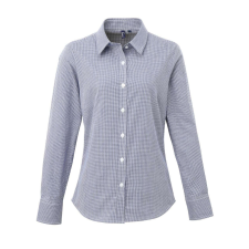 Premier PR320 WOMEN&#039;S LONG SLEEVE GINGHAM MICROCHECK SHIRT 3XL munkaruha