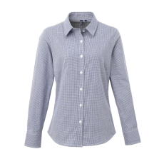 Premier PR320 WOMEN'S LONG SLEEVE GINGHAM MICROCHECK SHIRT XS