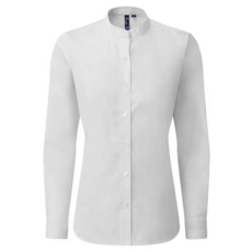 Premier PR358 WOMEN’S BANDED COLLAR 'GRANDAD' SHIRT M