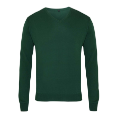 Premier PR694 V-nyakú finom kötésű férfi pulóver Premier, Bottle-4XL