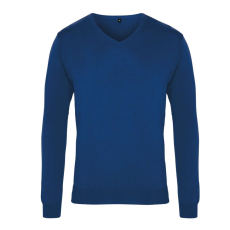 Premier PR694 V-nyakú finom kötésű férfi pulóver Premier, Royal-2XL
