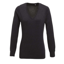 Premier PR696 V-nyakú finom kötésű Női pulóver Premier, Charcoal-2XL női pulóver, kardigán