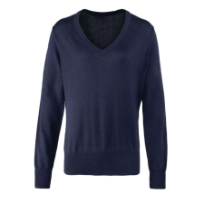 Premier PR696 V-nyakú finom kötésű Női pulóver Premier, Navy-3XL női pulóver, kardigán