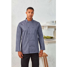 Premier Uniszex kabát Premier PR657 Long Sleeve Chef’S Jacket -L, Steel