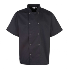 Premier Uniszex kabát Premier PR664 Chef&#039;S Short Sleeve Stud Jacket -L, Black női dzseki, kabát