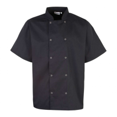 Premier Uniszex kabát Premier PR664 Chef'S Short Sleeve Stud Jacket -XS, Black
