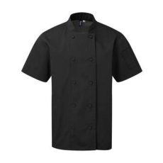 Premier Uniszex kabát Premier PR902 Chef'S Coolchecker Short Sleeve Jacket -S, Black