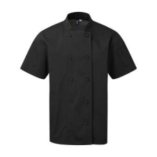 Premier Uniszex kabát Premier PR902 Chef&#039;S Coolchecker Short Sleeve Jacket -XL, Black női dzseki, kabát