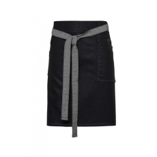 Premier Uniszex kötény Premier PR135 Division' Waxed Look Denim Waist Apron -Egy méret, Black Denim