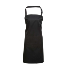 Premier Uniszex kötény Premier PR154 ‘Colours’ Bib Apron With pocket -Egy méret, Black női ruházati kiegészítő
