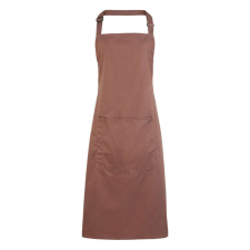 Premier Uniszex kötény Premier PR154 ‘Colours’ Bib Apron With pocket -Egy méret, Chestnut női ruházati kiegészítő