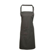 Premier Uniszex kötény Premier PR154 ‘Colours’ Bib Apron With pocket -Egy méret, Steel női ruházati kiegészítő