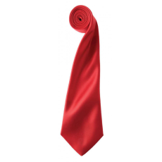 Premier Uniszex Premier PR750 Colours Collection' Satin Tie -Egy méret, Red