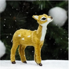  Prémium álló őzike, aranybarna, szőrmés. Mérete: 10 cm játékfigura