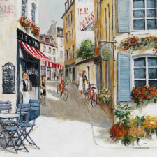  Premium Art Olajfestmény 35 cm x 35 cm hangulat grafika, keretezett kép