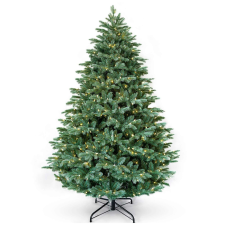  Prémium eperfa műfa lámpákkal, 3D tűkkel, 243 cm, PE, 900 LED, zöld műfenyő