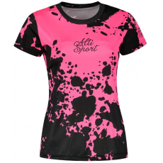  Prémium funkcionális női póló ALTISPORT VOJ/ALW012TR01 FEKETE/FLUO RÓZSASZÍN méret: XS