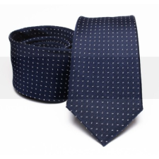  Prémium selyem nyakkendő - Sötétkék pöttyös nyakkendő