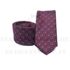  Prémium slim nyakkendő - Bordó mintás