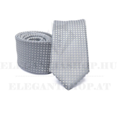  Prémium slim nyakkendő - Ezüst kockás