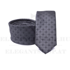  Prémium slim nyakkendő -  Sötétszürke aprókockás nyakkendő