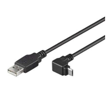 PremiumCord Goobay USB micro-B 90° 1.8m USB kábel 1,8 M USB 2.0 USB A Micro-USB B Fekete kábel és adapter