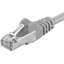 PremiumCord Patch kábel FTP, CAT6, AWG26, 15m, szürke, szürke kábel és adapter