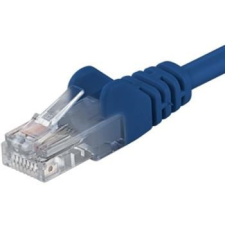 PremiumCord Patch kábel UTP RJ45-RJ45 CAT6 0.25m kék kábel és adapter