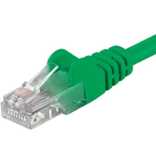 PremiumCord Patch kábel UTP RJ45-RJ45 CAT6 0.25m zöld kábel és adapter