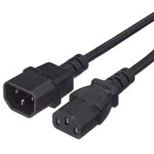 PremiumCord Tápkábel, C13 - C14,   1m, fekete kábel és adapter