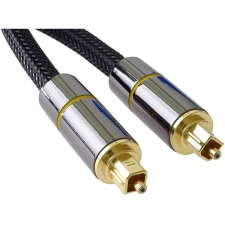 PremiumCord Toslink, OD:7mm, Gold-metal design + Nylon, 0.5m kábel és adapter