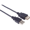 PremiumCord USB 2.0 2m, fekete, hosszabbító